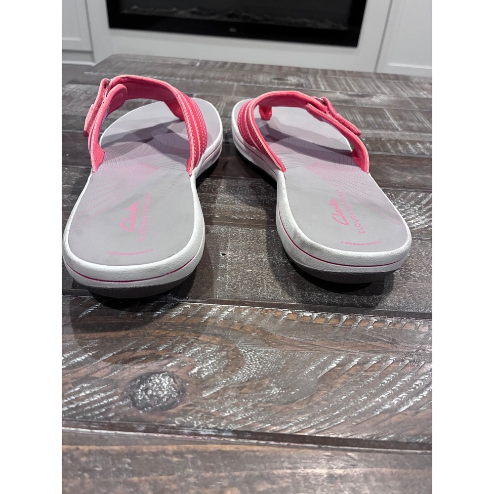 Clarks Cloudsteppers Women's Adjustable Strap Thong Sandals Coral Size 10 - Picture 3 of 6